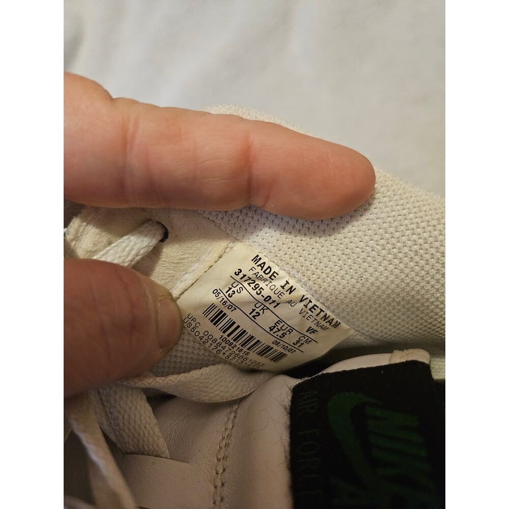 Nike Air Force 1 Low Black White Green Sneakers Mens Size 13 317296-011 - Picture 7 of 7
